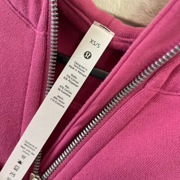 Lululemon Scuba Oversized Half Zip Hoodie XS/S Raspberry Pink - Picture 4 of 4